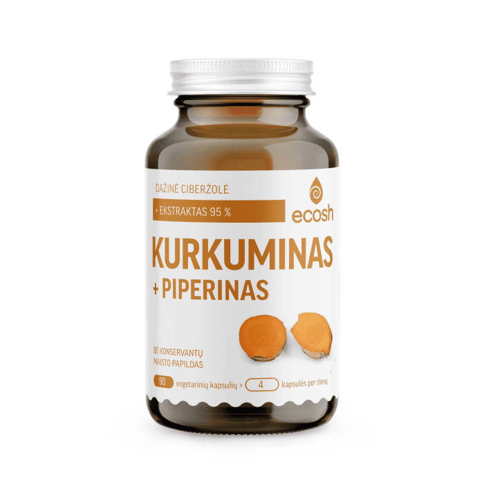 ECOSH kurkuminas su BCM-95 ekstraktu, kapsulės, N90