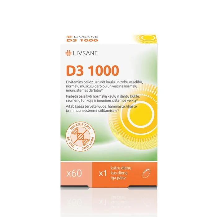 LIVSANE D3 1000IU kapsulės N60