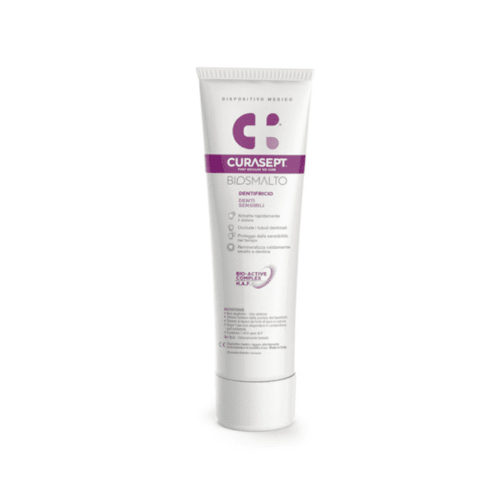 CURASEPT BIOSMALTO kasdienė dantų pasta SENSITIVE TEETH, nuo 7 m., 50 ml