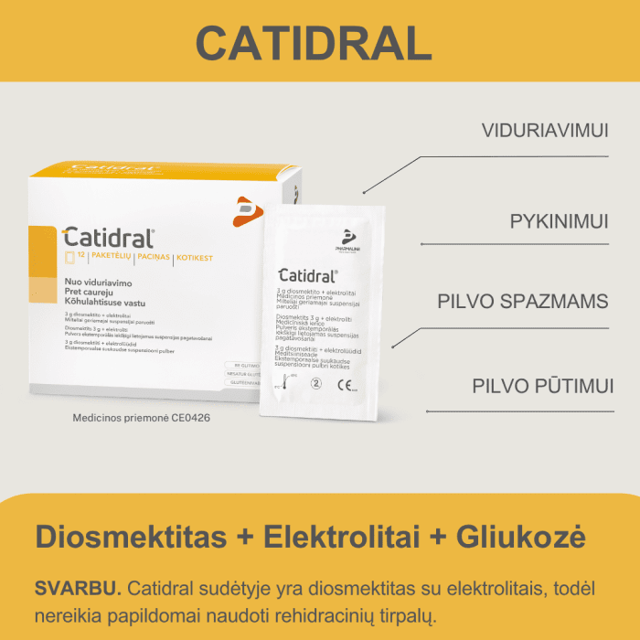 CATIDRAL milteliai geriamajai suspensijai paruošti N12