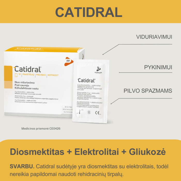CATIDRAL milteliai geriamajai suspensijai paruošti N12