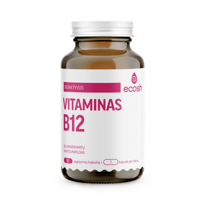 ECOSH bioaktyvus vitaminas B12, 1200µg, N90