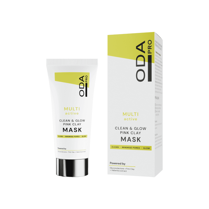 ODA PRO valanti ir skaistinanti rožinio molio kaukė 50 ml