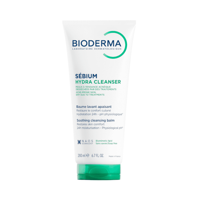 BIODERMA raminamasis prausiamasis balzamas į spuogus linkusiai odai SEBIUM HYDRA CLEANSER, 200 ml