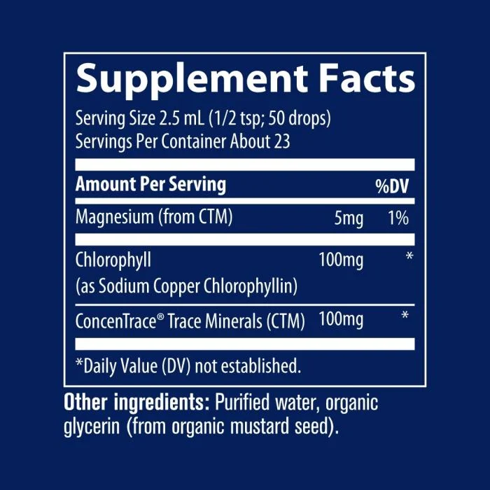 TRACE MINERALS joninis chlorofilas su mėta 60 ml