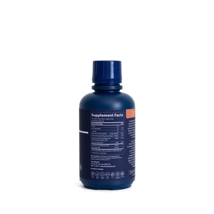 TRACE MINERALS joninių mineralų kompleksas: kalcis magnis cinkas ir vitaminas D skystoje formoje 473 ML N1