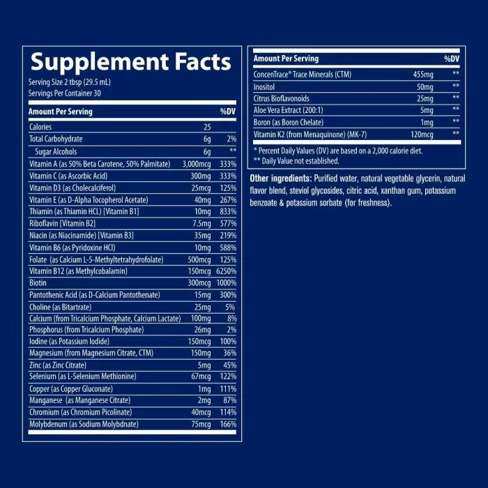 TRACE MINERALS skystas multivitaminų ir joninių mineralų kompleksas imunitetui 887 ML N1