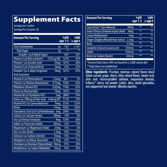 TRACE MINERALS Multivitaminų ir mineralų kompleksas vaikams, kramtomos tabletės N60