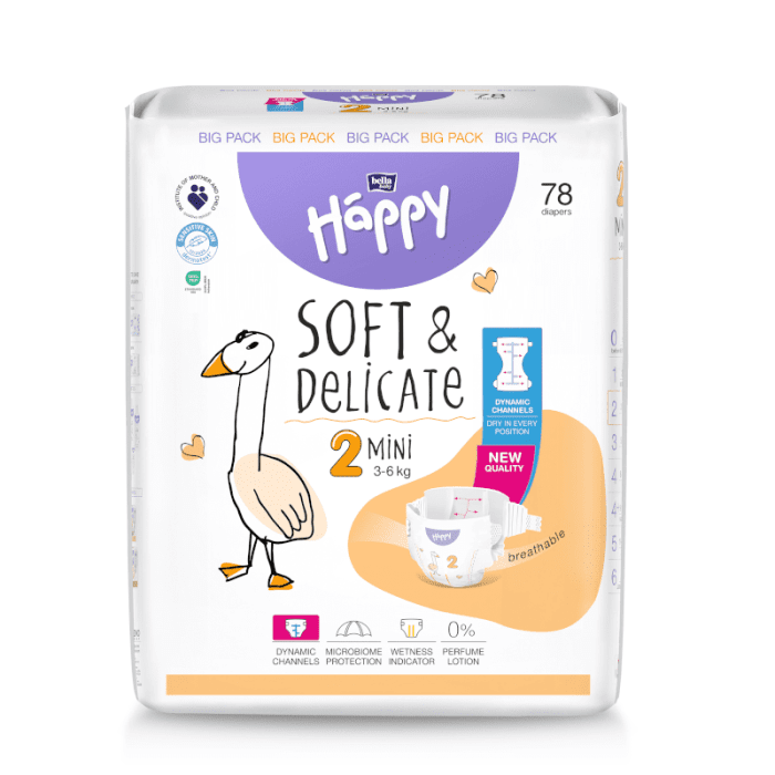 HAPPY sauskelnės vaikams Mini, 3-6 kg, N78
