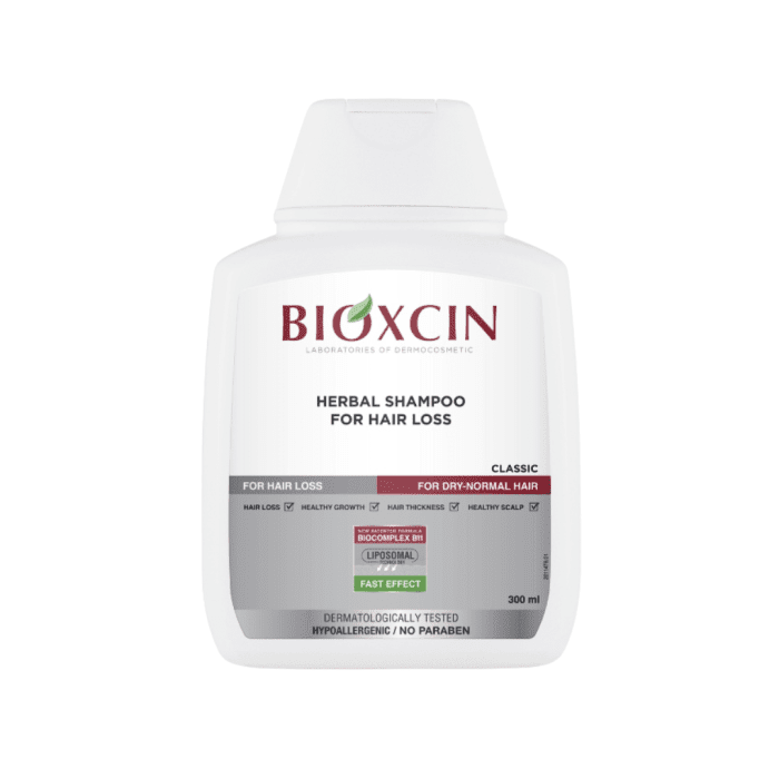 BIOXCIN šampūnas nuo plaukų slinkimo normaliems, sausiems plaukams, 300 ml