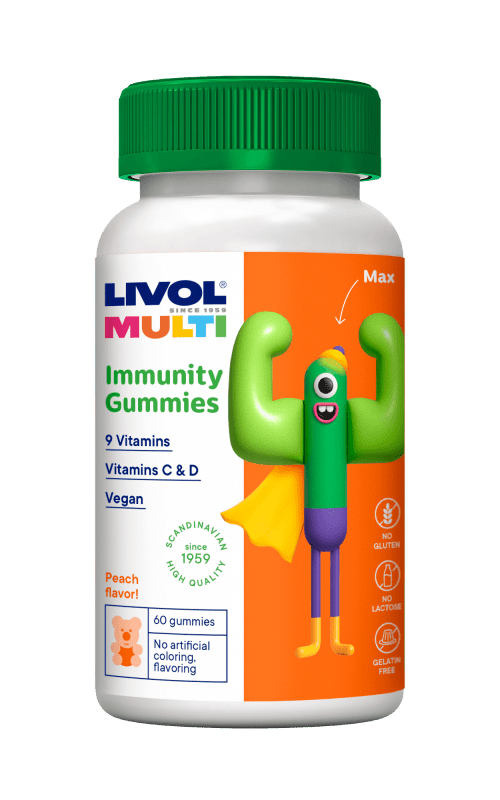 LIVOL MULTI Immunity Vegan meškiukai guminukai, N60