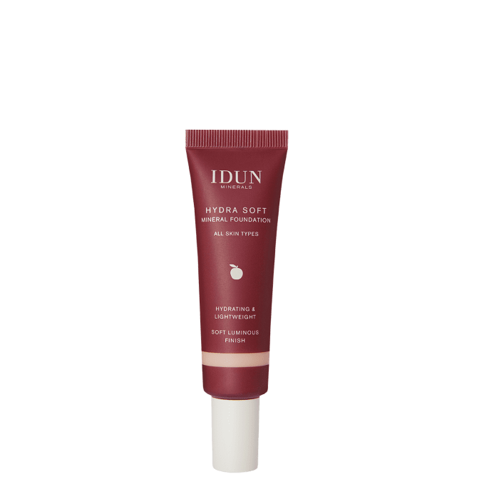 IDUN Minerals Hydra Soft skystas mineralinis makiažo pagrindas Nr. 1254 Signe Light Neutral, 30 ml