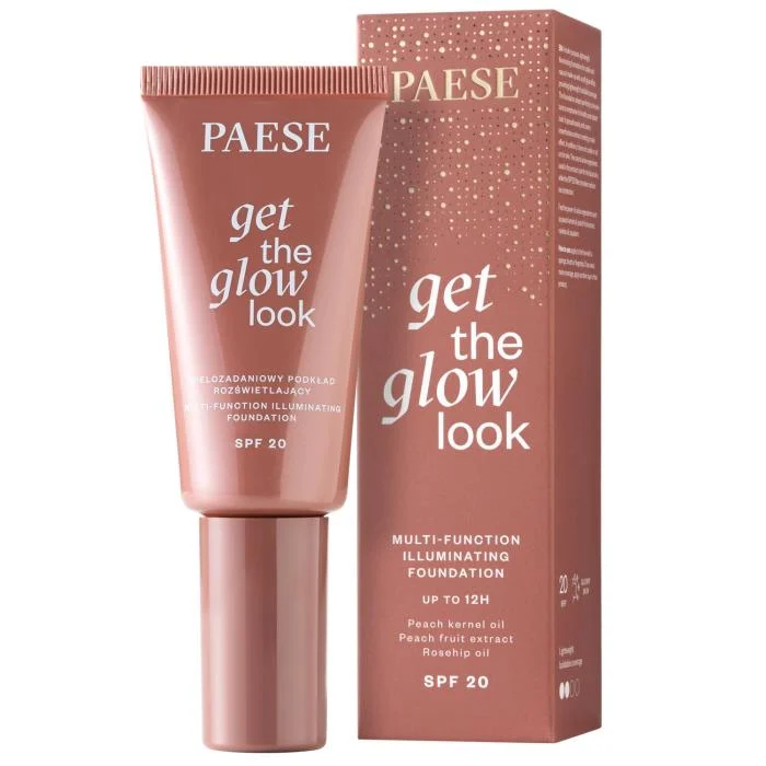 PAESE "GET THE GLOW LOOK" Daugiafunkcinis švytėjimą suteikiantis makiažo pagrindas (2N SAND BEIGE)