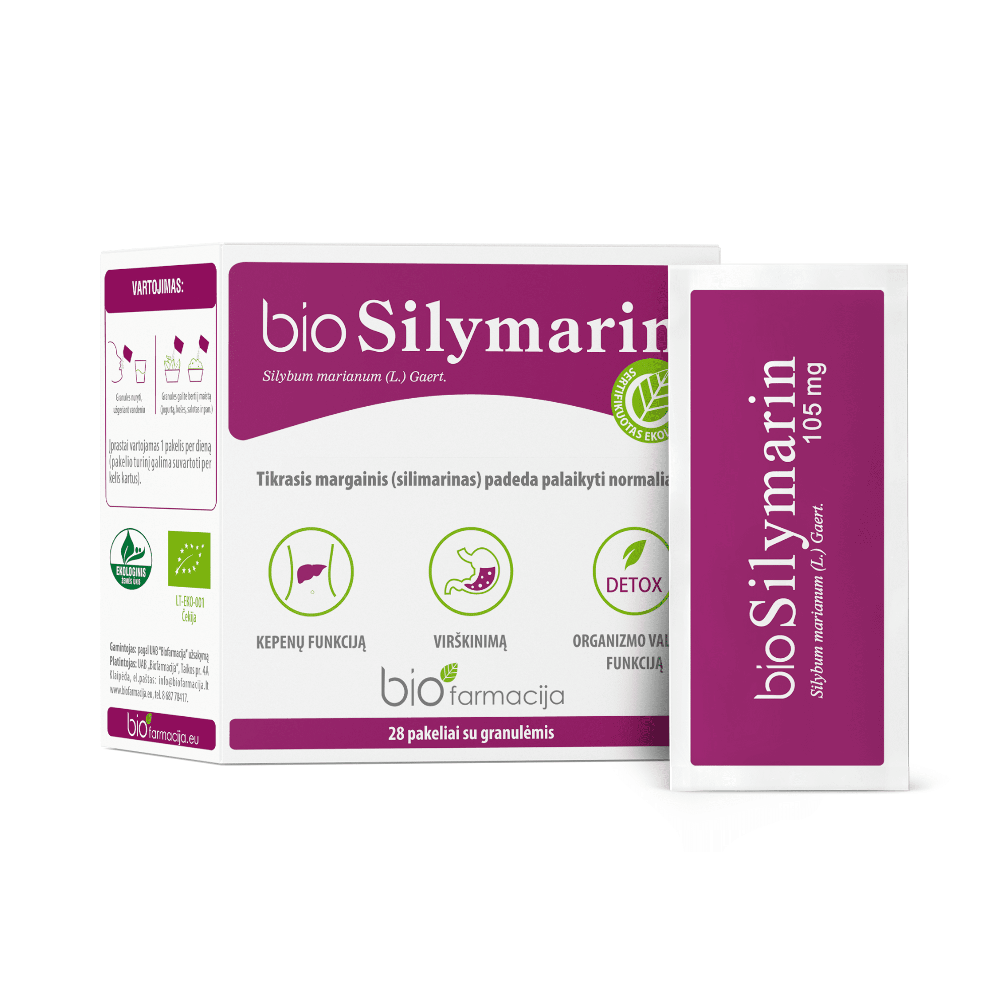 bioSILYMARIN 105 mg granulės N28