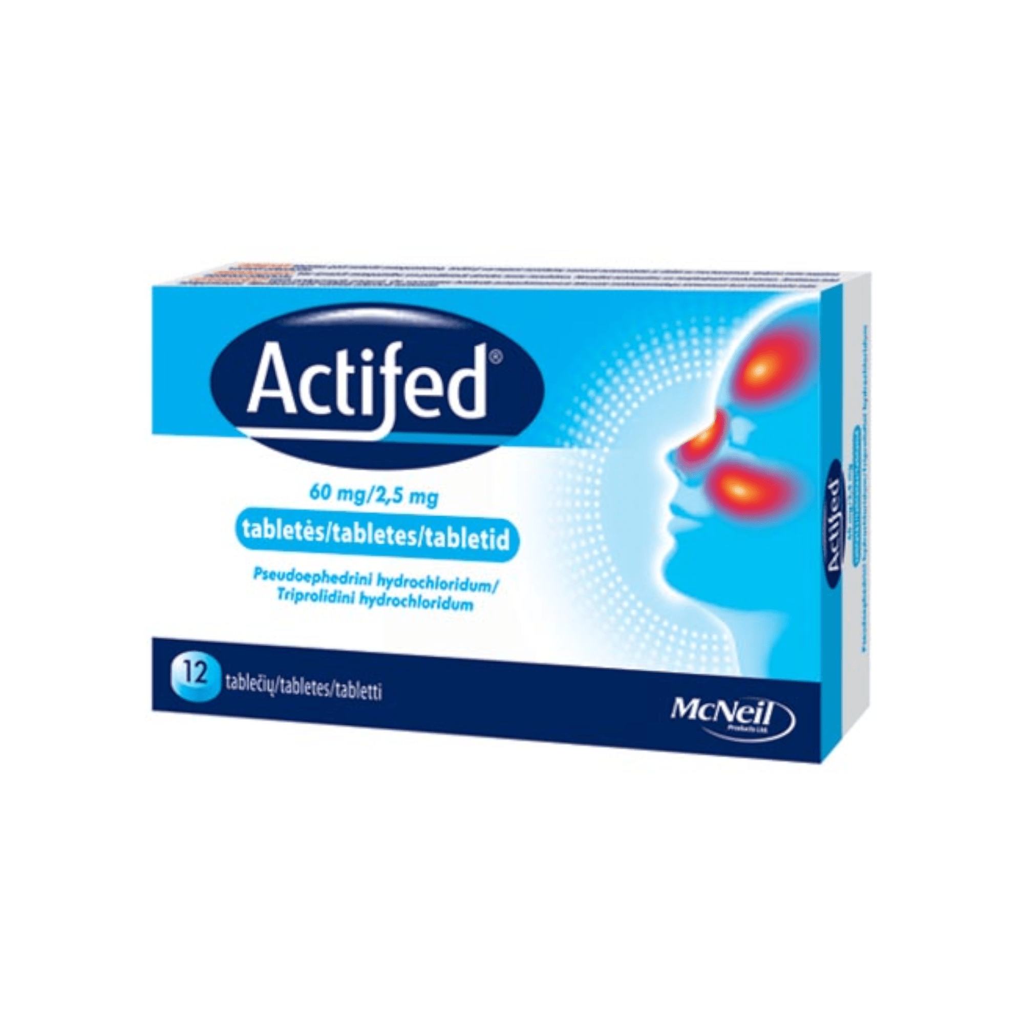 Actifed 60 mg/2,5 mg tabletės N12
