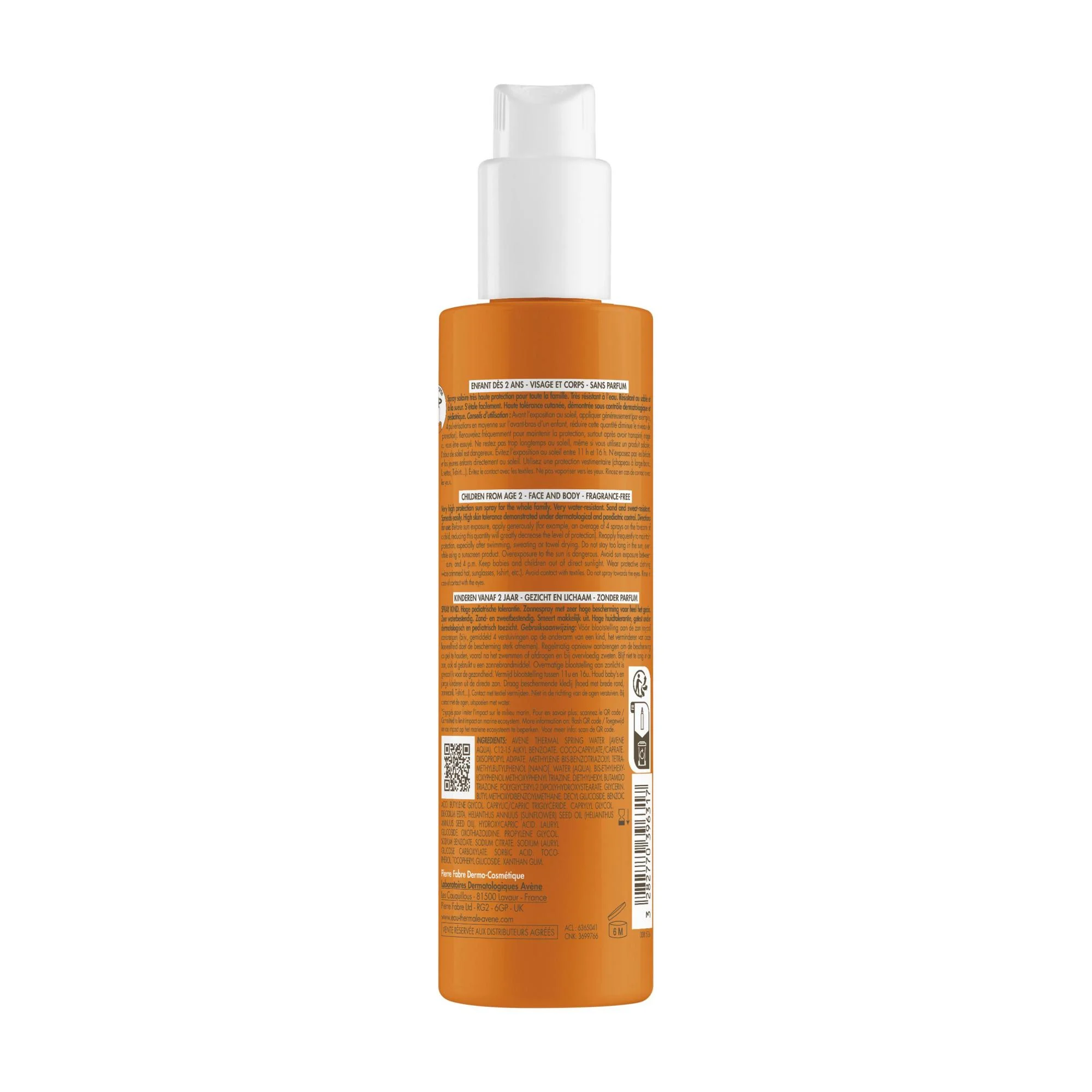AVENE SUN apsauginė purškiama kūno emulsija vaikams nuo saulės, SPF 50+, 200 ml