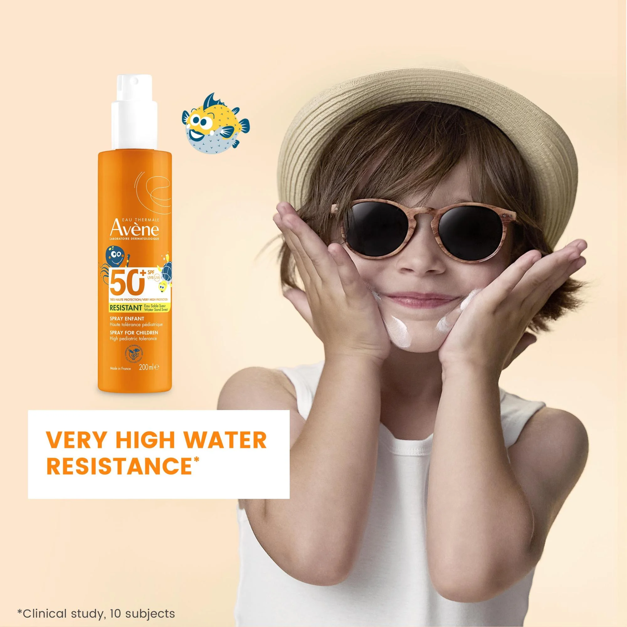 AVENE SUN apsauginė purškiama kūno emulsija vaikams nuo saulės, SPF 50+, 200 ml