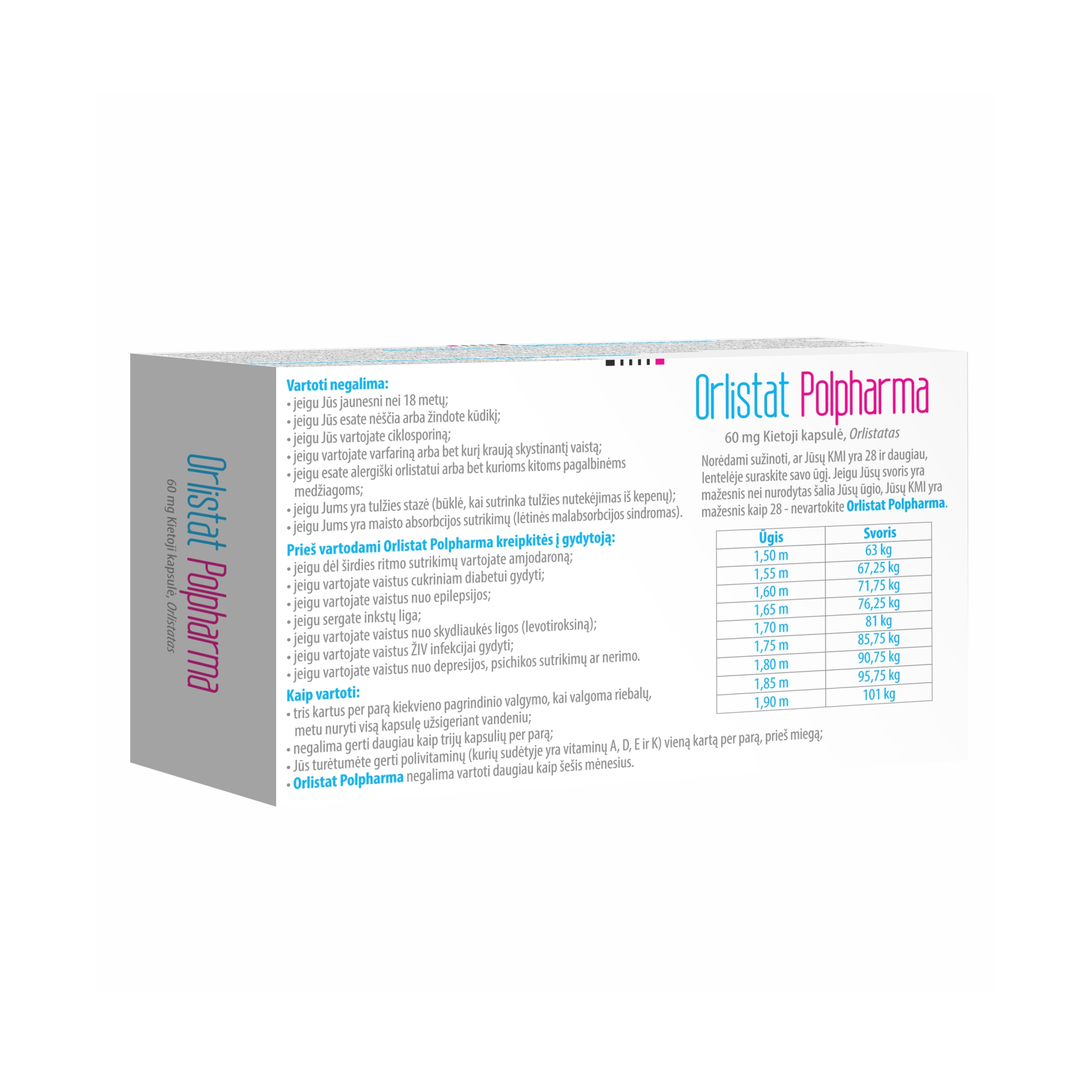 Orlistat Polpharma 60 mg kietosios kapsulės N42
