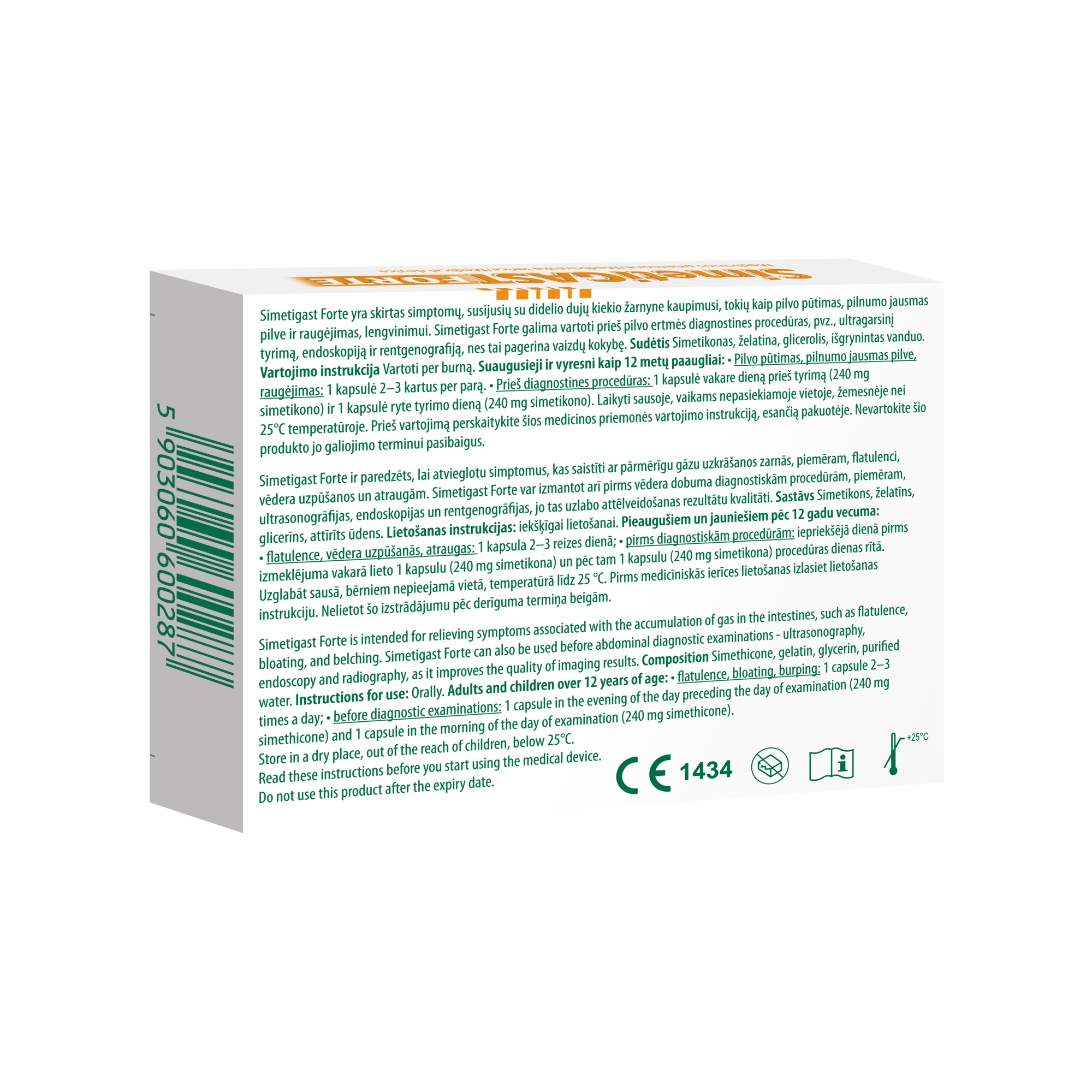 Simetigast Forte 240 mg kapsulės N10