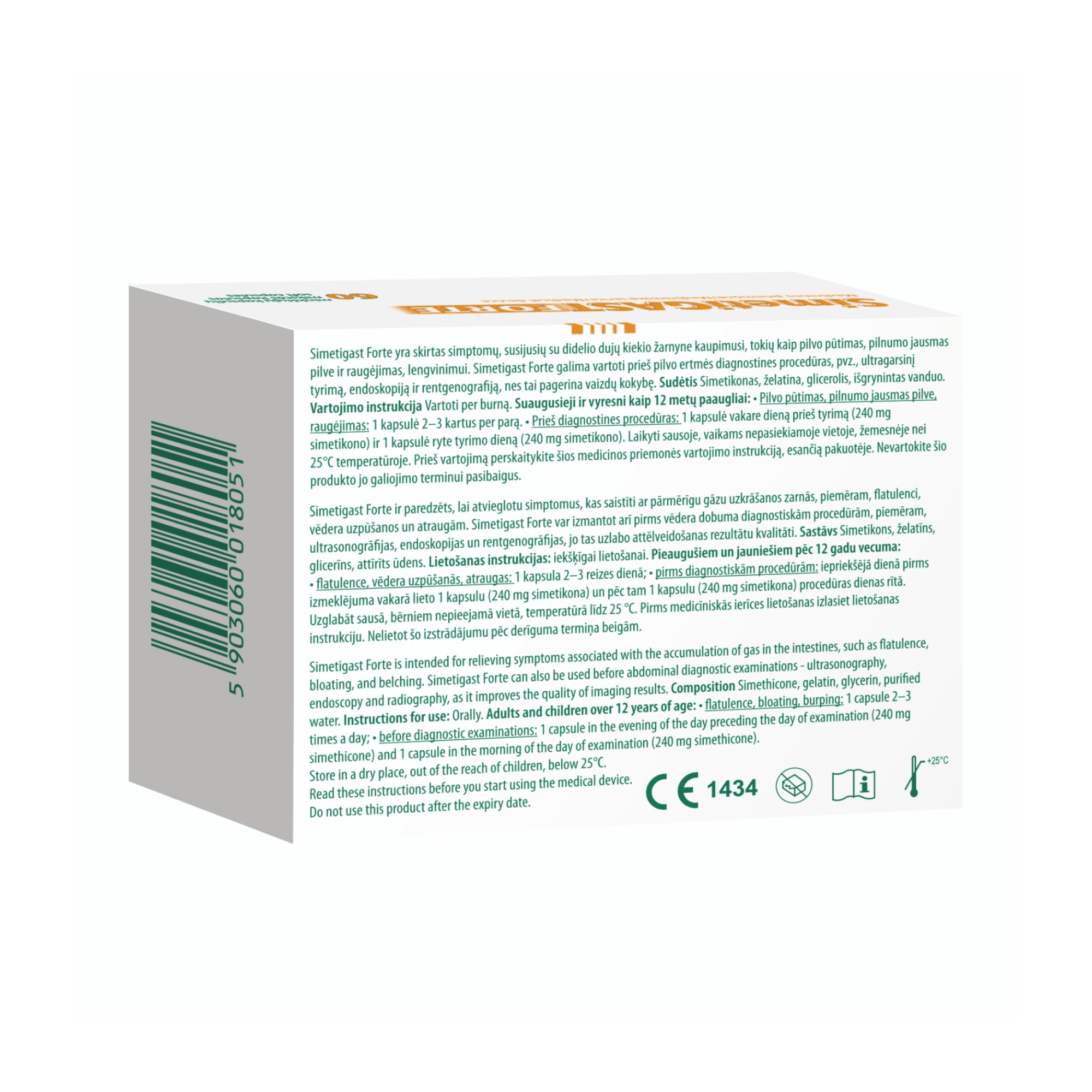 Simetigast Forte 240 mg kapsulės N60