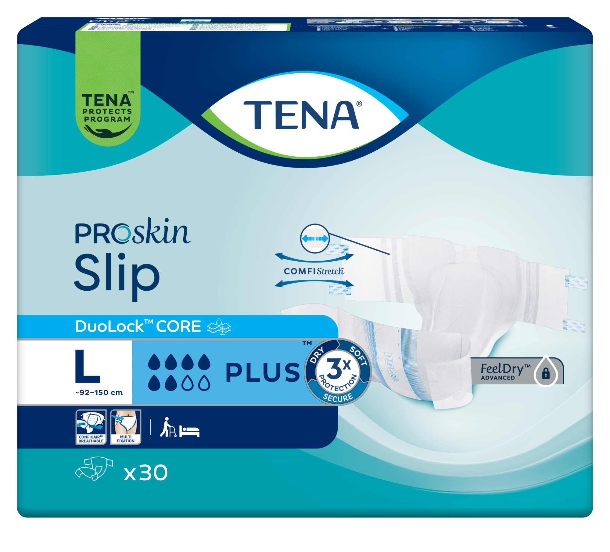 TENA Slip Plus Anatominės sauskelnės, L, N30