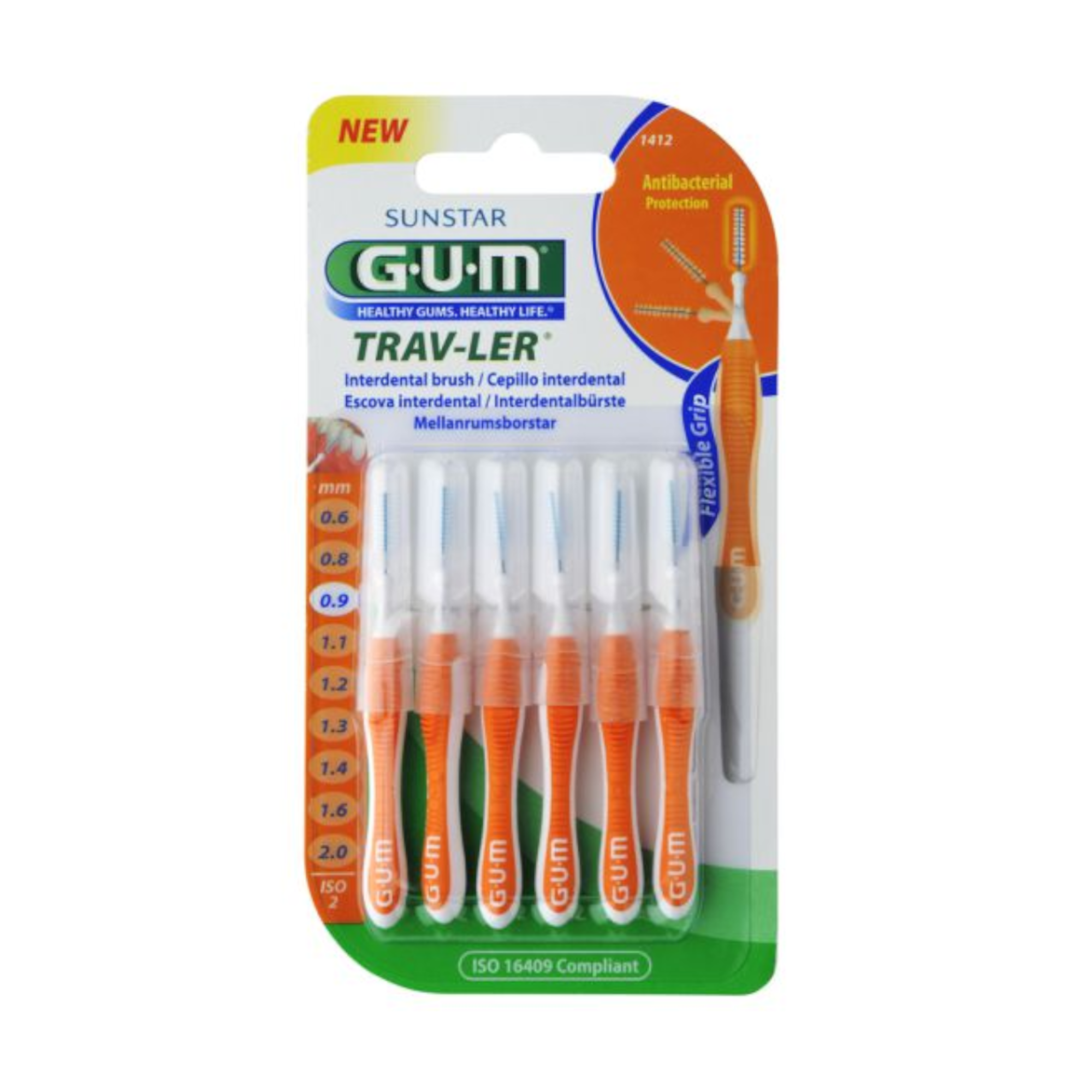 GUM Travler tarpdančių šepetėlis 0,9 mm N6