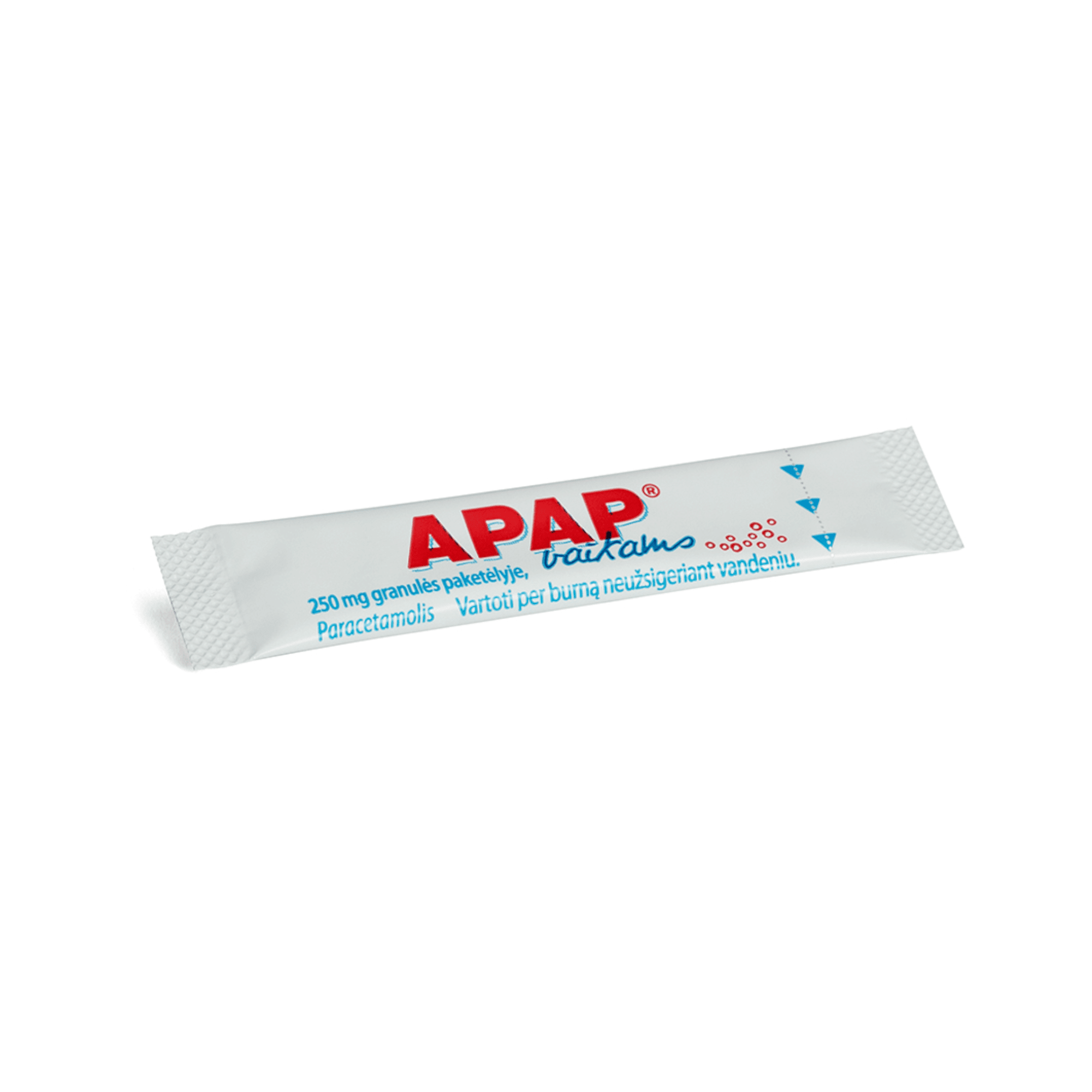 Apap 250 mg granulės paketėlyje vaikams N10