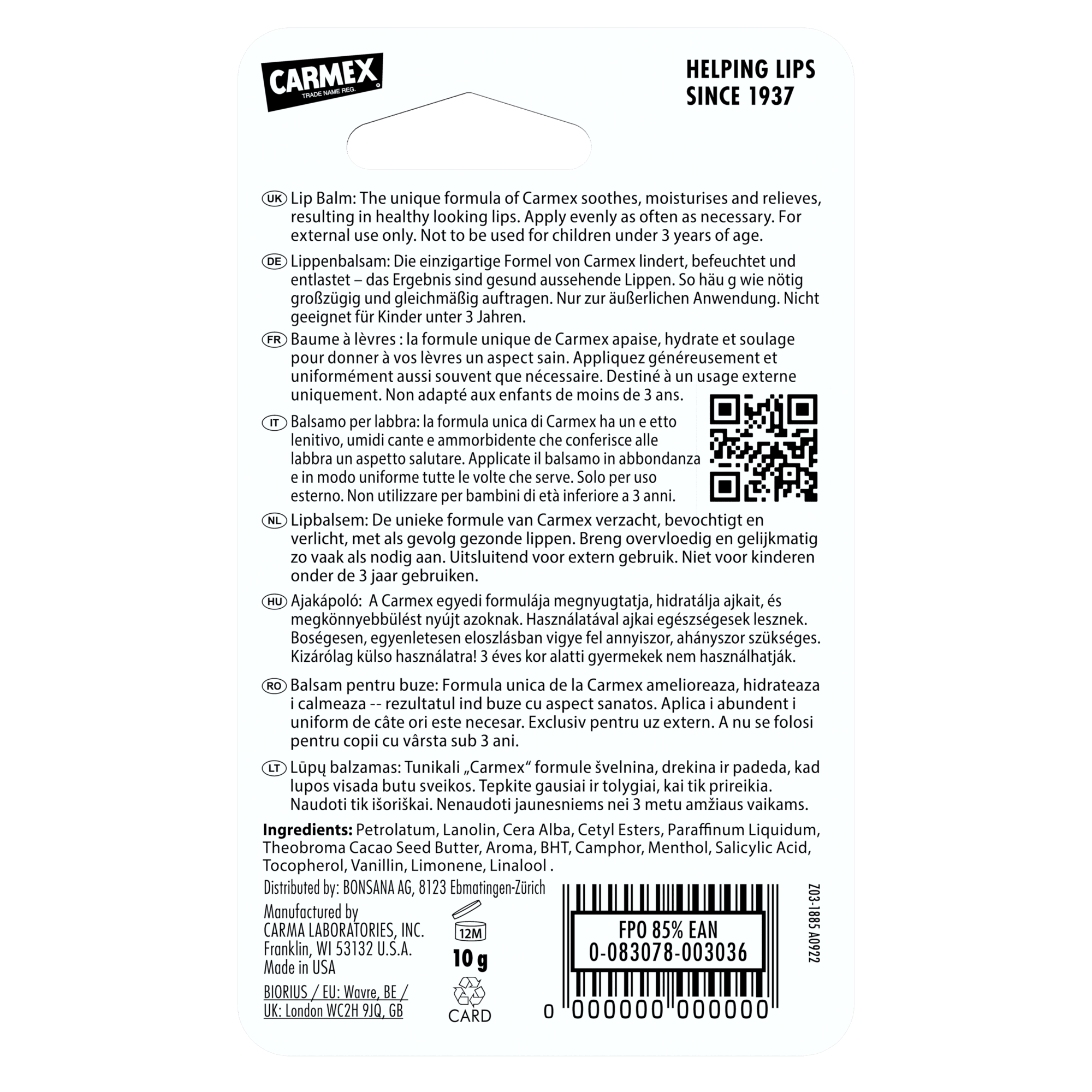 CARMEX lūpų balzamas Tube Classic 10 g
