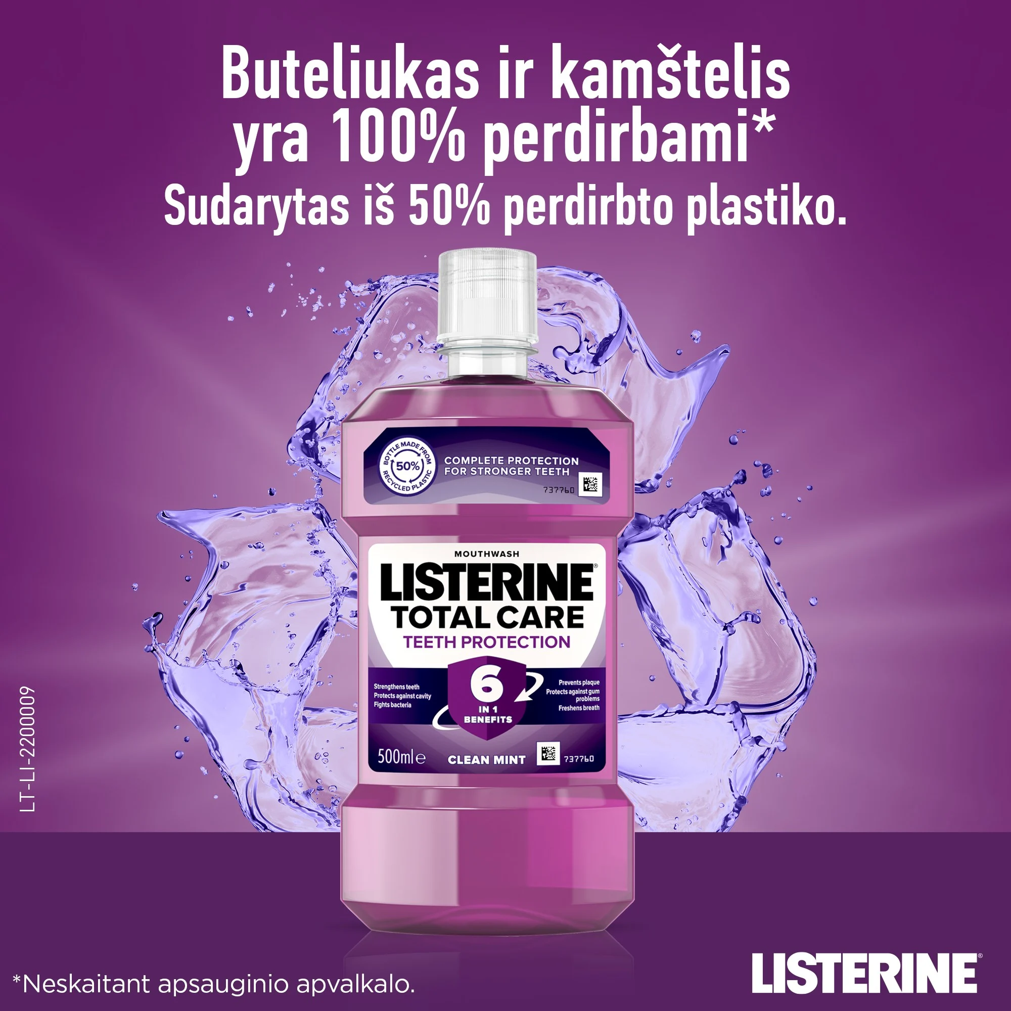 LISTERINE burnos skalavimo skystis TOTAL CARE 500 ml
