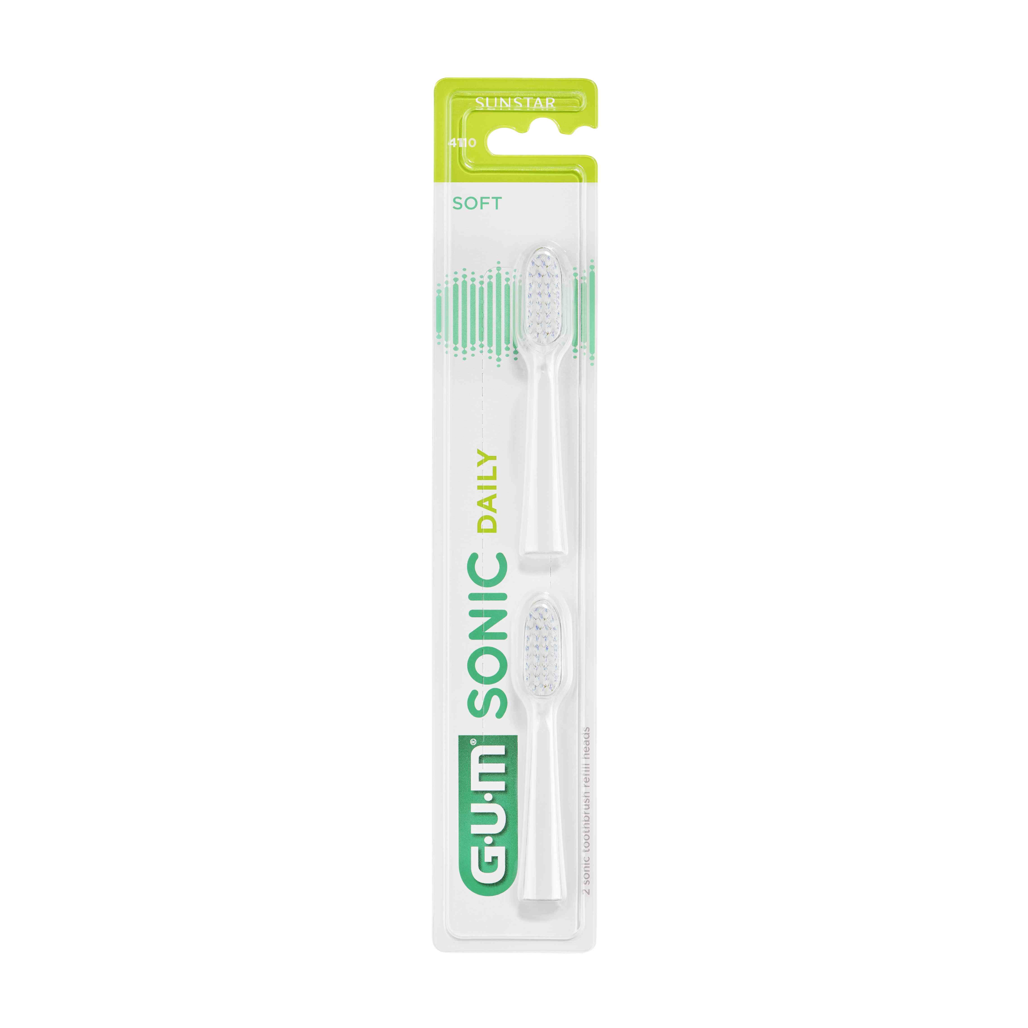 GUM Sonic Daily šepetėlio pakeičiama galvutė, baltos spalvos N2