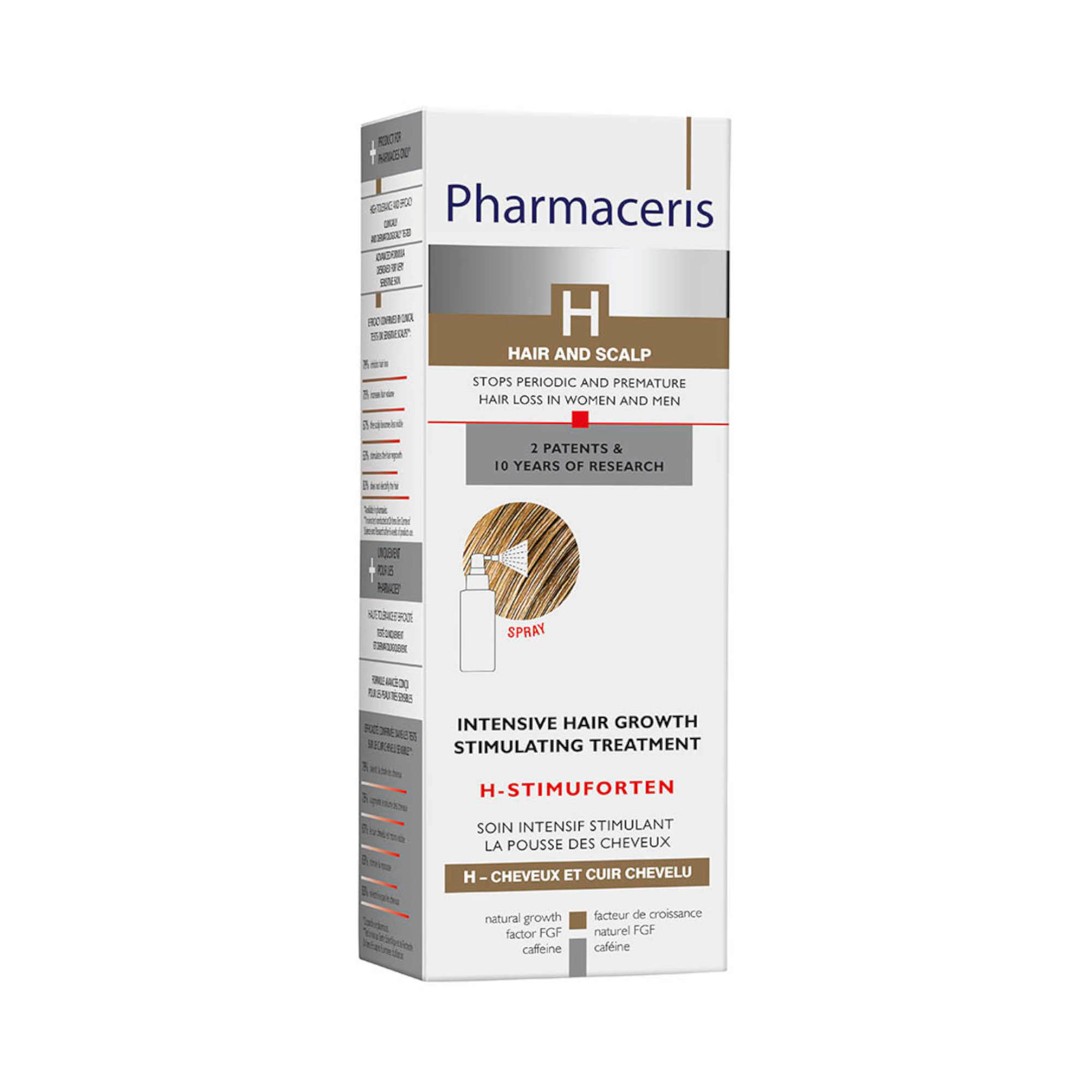 PHARMACERIS H, STIMUFORTEN priemonė plaukams, linkusiems slinkti, 125ml