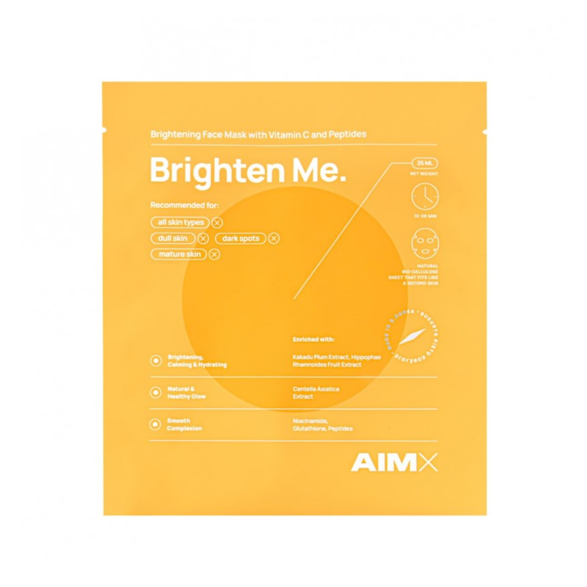 AIMX greito poveikio skaistinanti veido kaukė su vitaminu C BRIGHTEN ME 25 ml