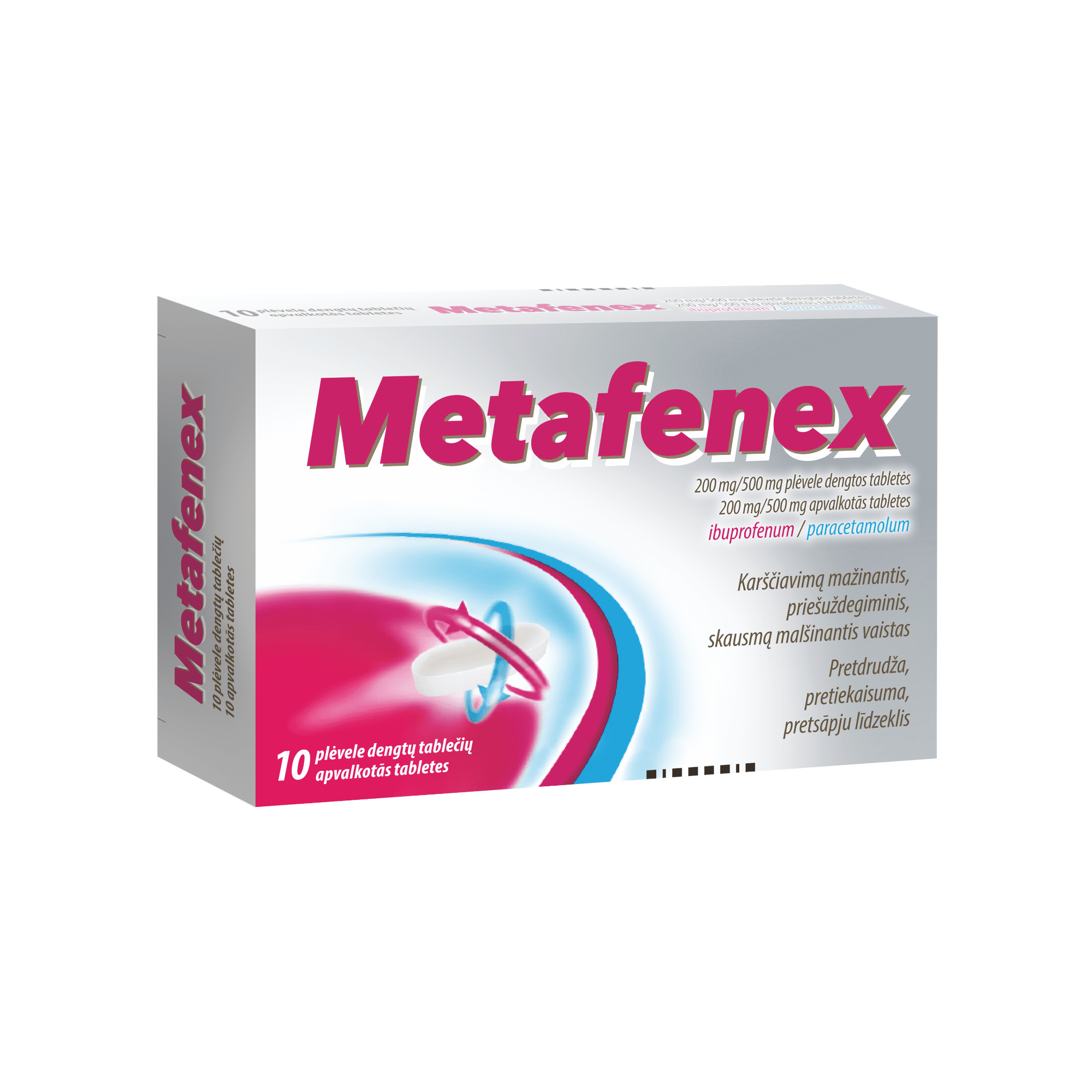 METAFENEX 200 mg/500 mg plėvele dengtos tabletės N10