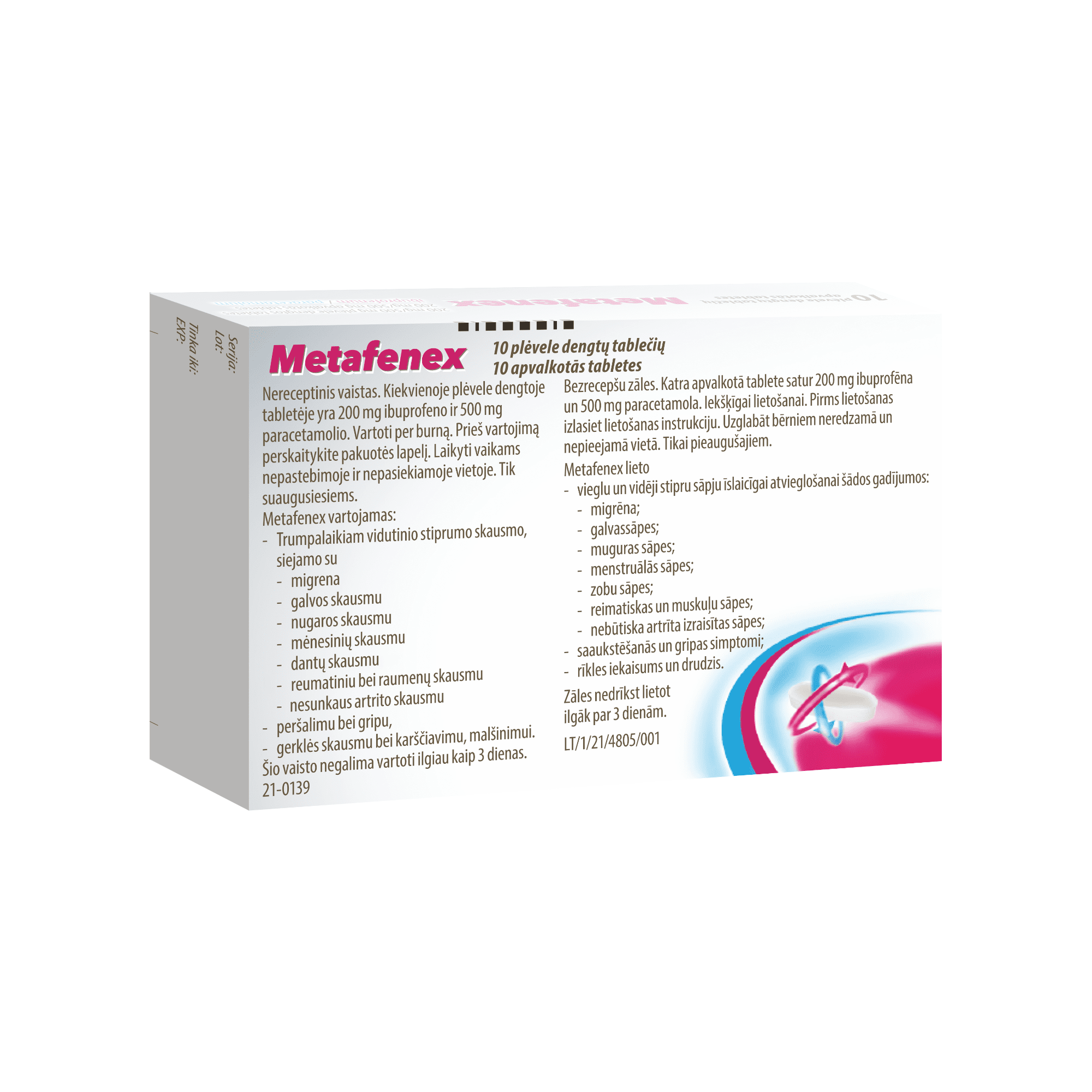 METAFENEX 200 mg/500 mg plėvele dengtos tabletės N10