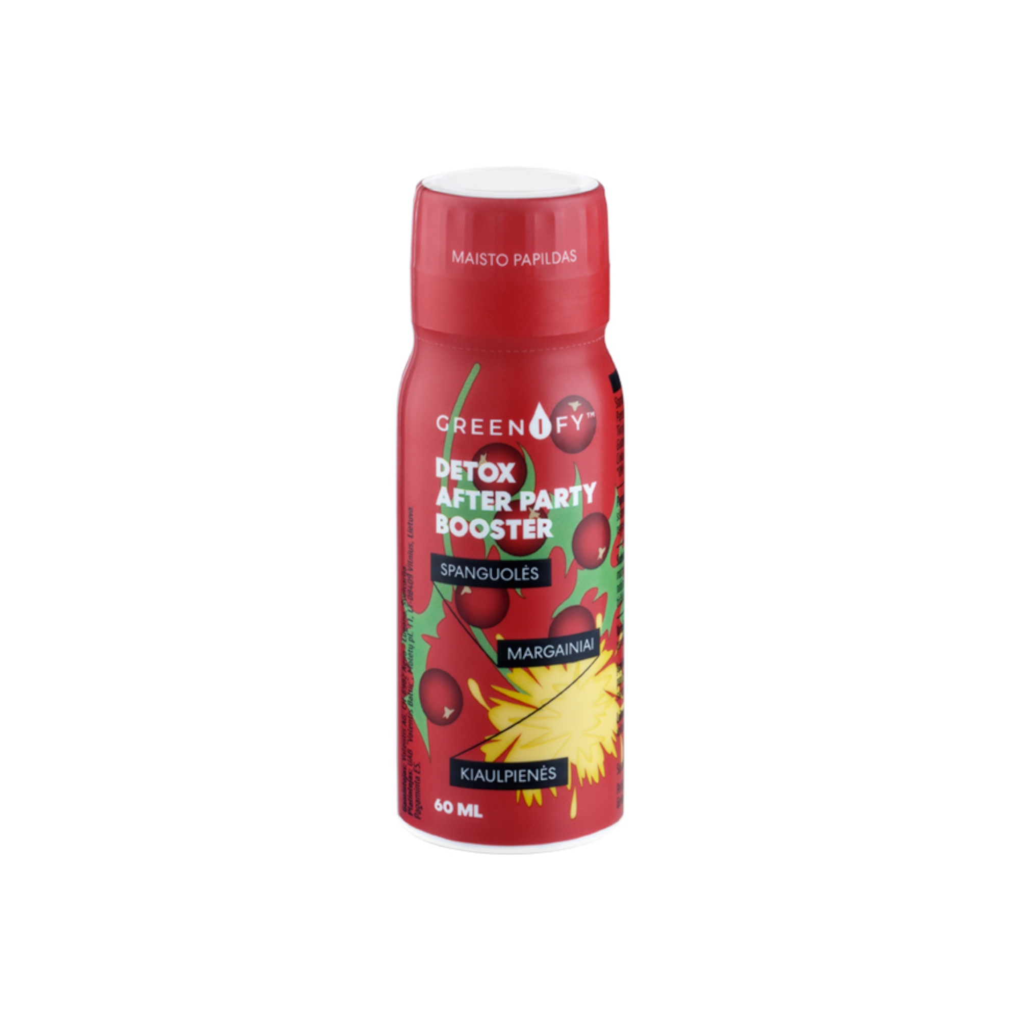 GREENIFY virškinimo sistemai, skrandžiui, kepenims DETOX AFTER PARTY BOOSTER 60 ml