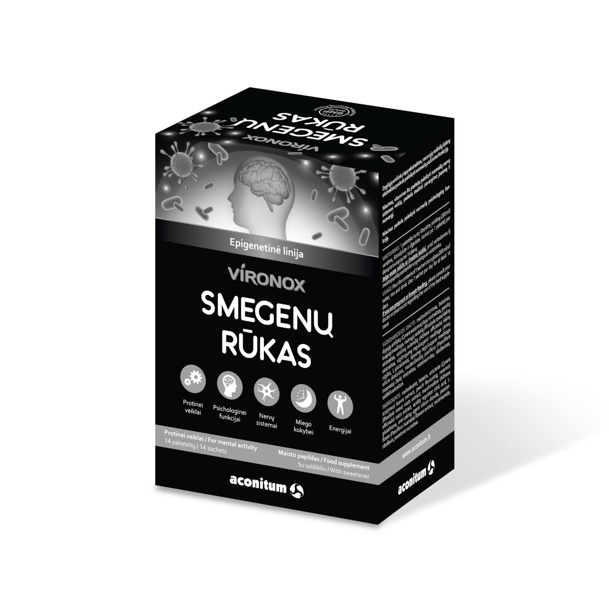 VIRONOX milteliai paketėliais SMEGENŲ RŪKAS N14