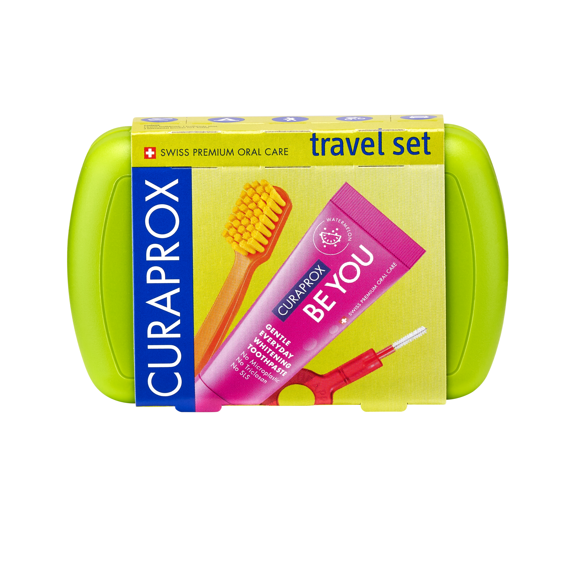 CURAPROX kelioninis rinkinys Travel Set, žalias