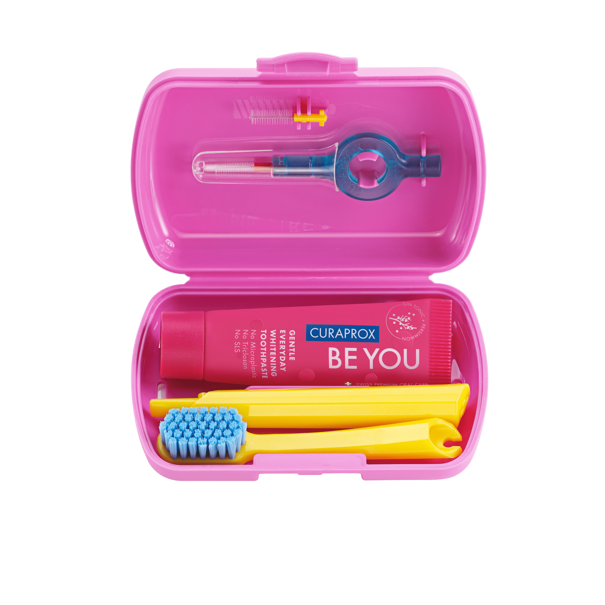 CURAPROX kelioninis rinkinys Travel Set, šviesiai rožinis