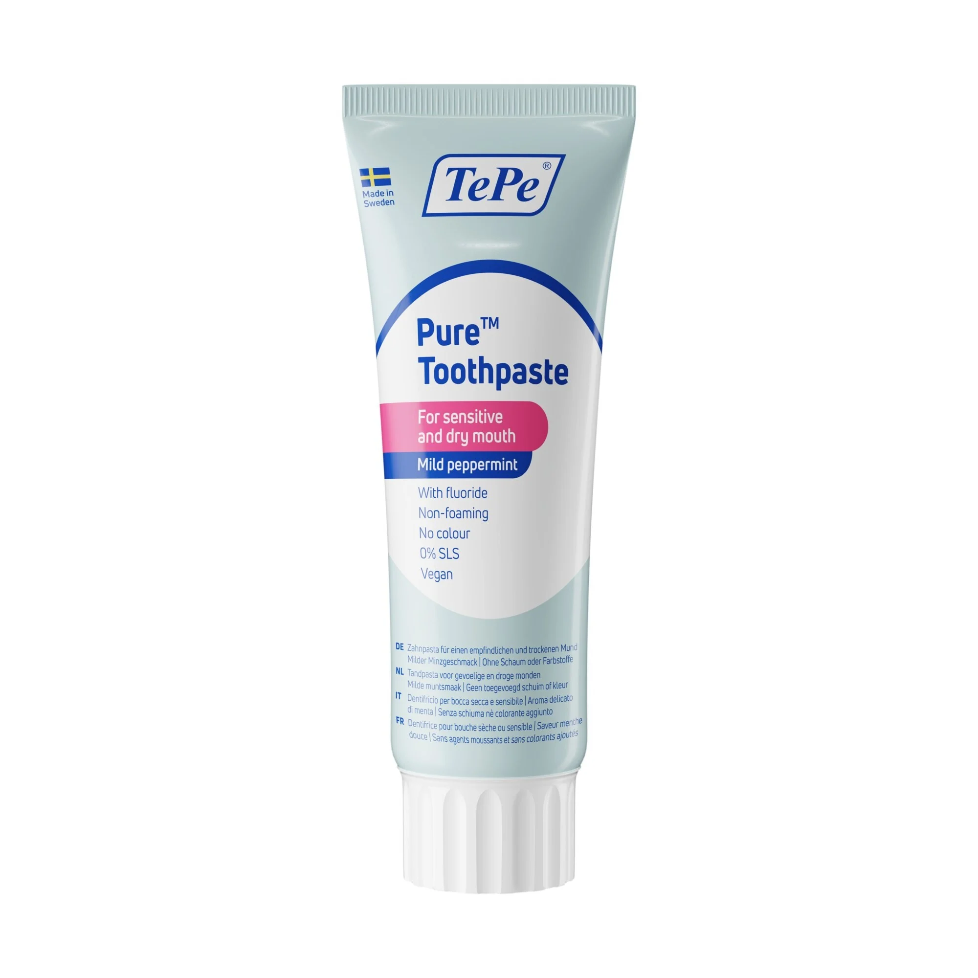 TEPE, dantų pasta PURE, jautriai-sausai burnai, mėtų skonio, 75ml