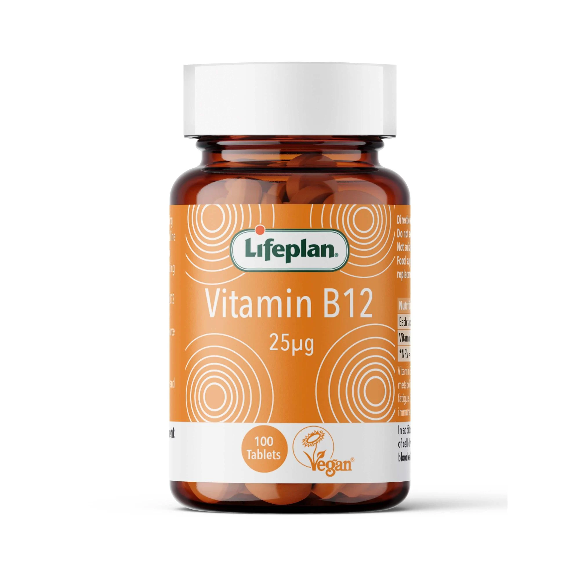 LIFEPLAN vitaminas B12 25 mcg, N100