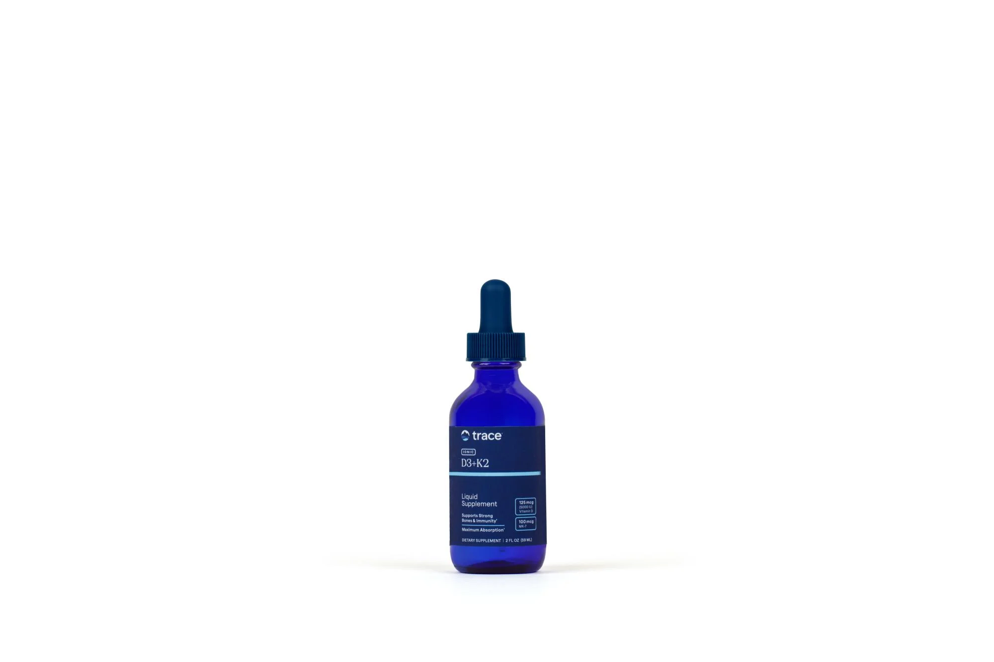 TRACE MINERALS vitamino D3 ir K2 396 dozės, 59 ml