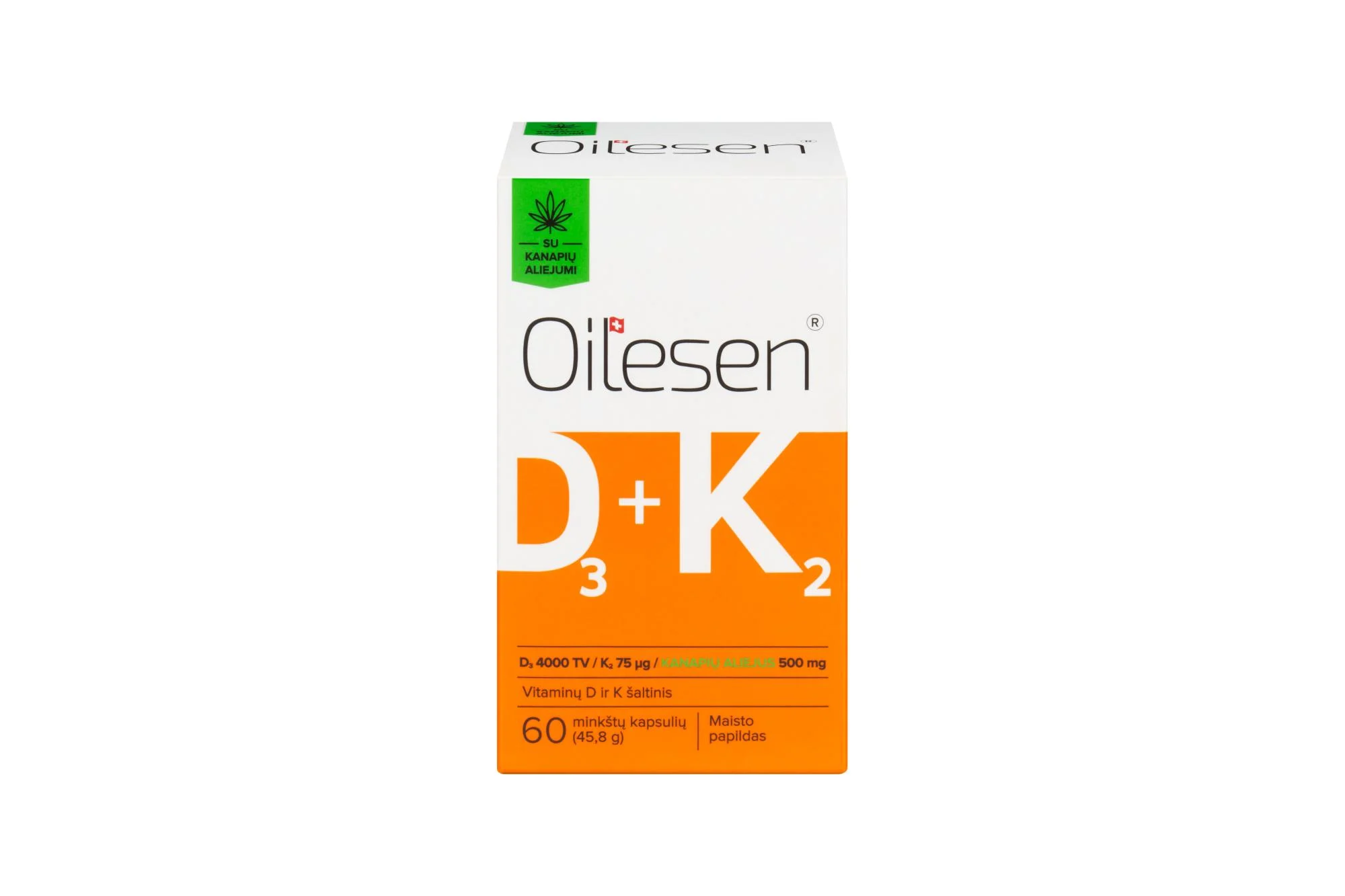 OILESEN D3+K2 su kanapių aliejumi, N60