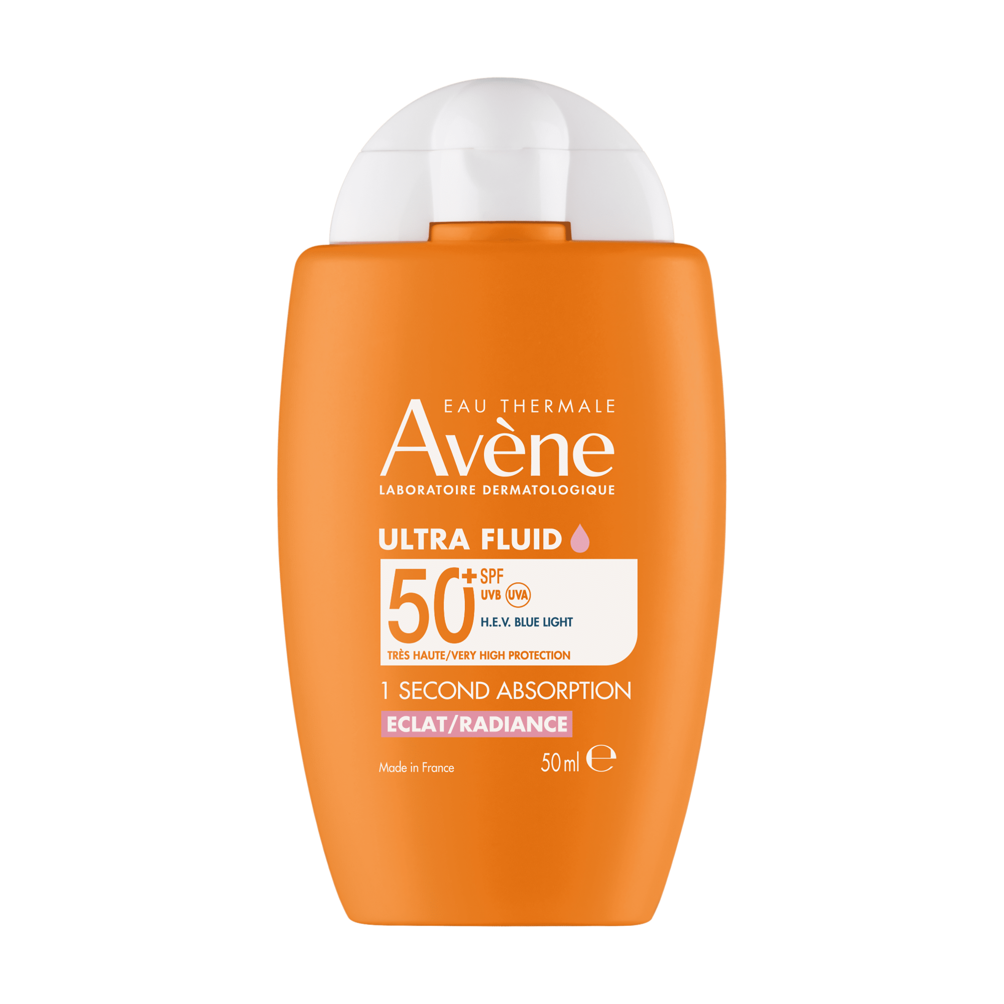 AVENE EAU THERMALA apsauginis fluidas nuo saulės ULTRA FLUID RADIANCE SPF 50+, 50 ml