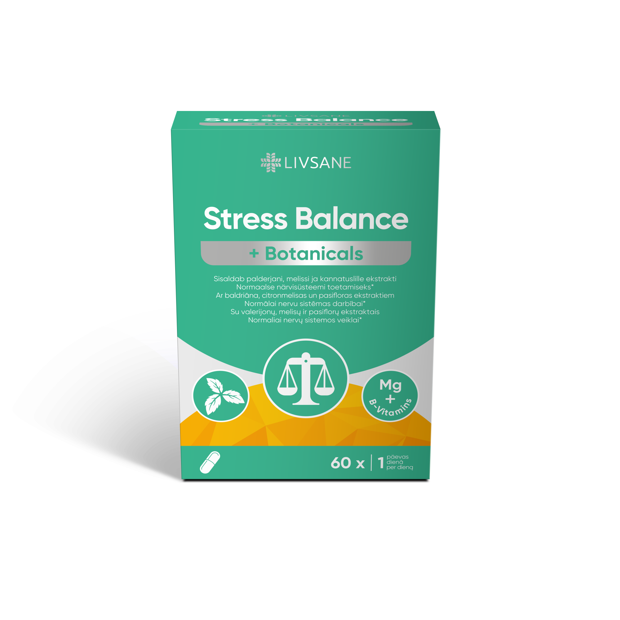LIVSANE STRESS BALANCE + BOTANICALS kapsulės N60