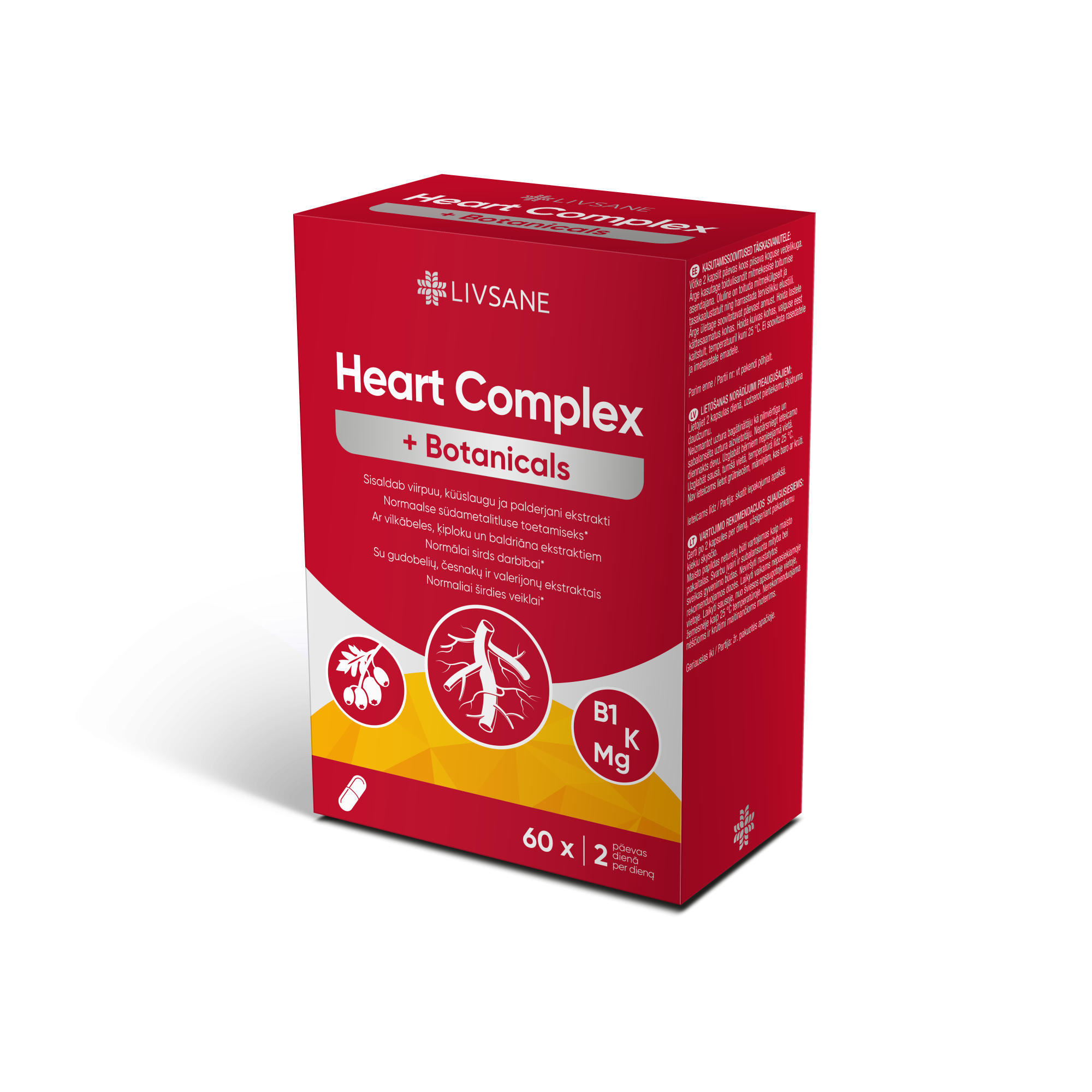 LIVSANE HEART COMPLEX + BOTANICALS kapsulės N60