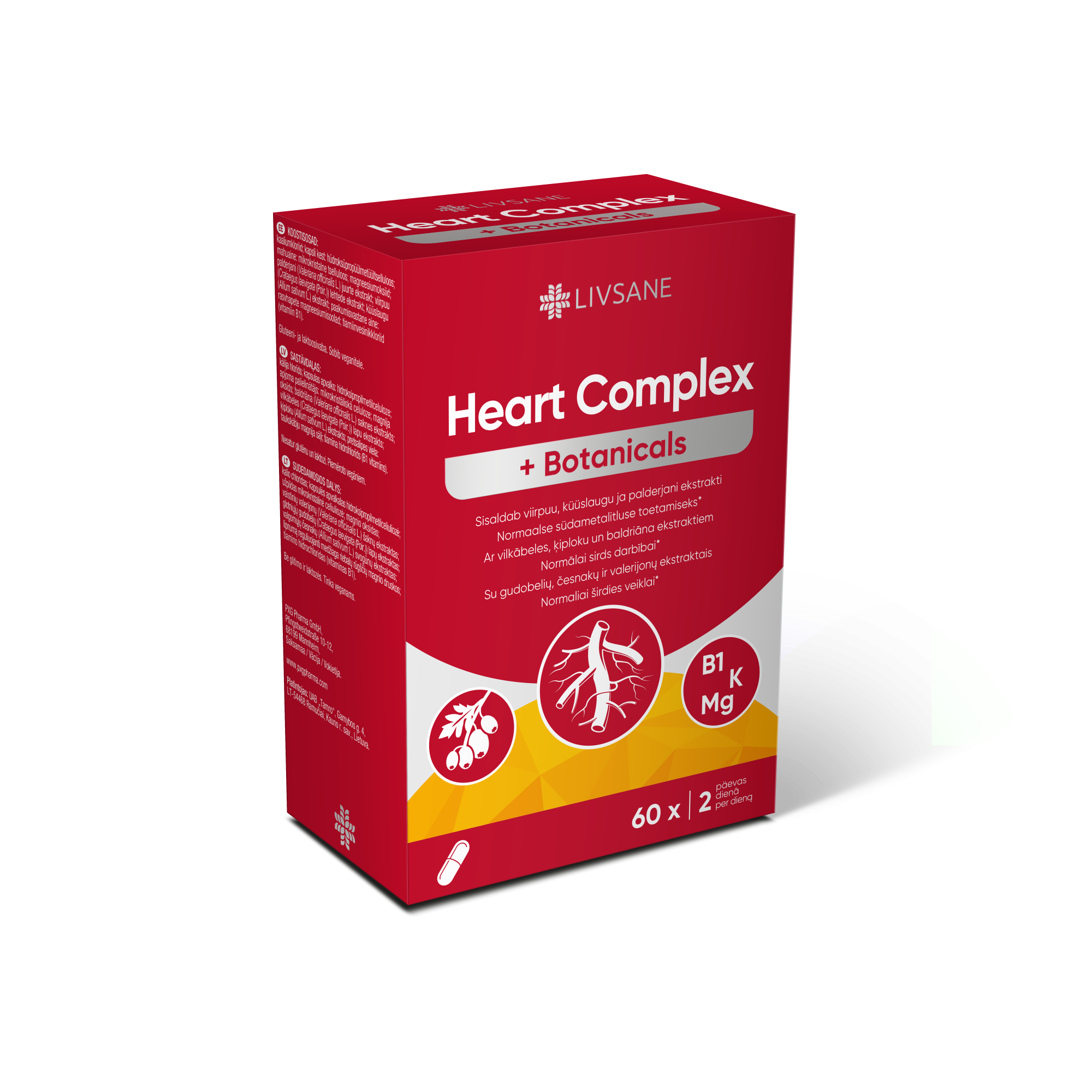 LIVSANE HEART COMPLEX + BOTANICALS kapsulės N60