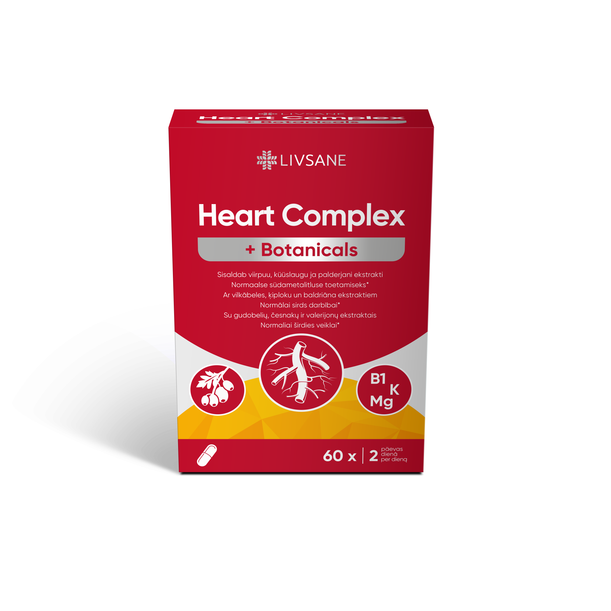 LIVSANE HEART COMPLEX + BOTANICALS kapsulės N60