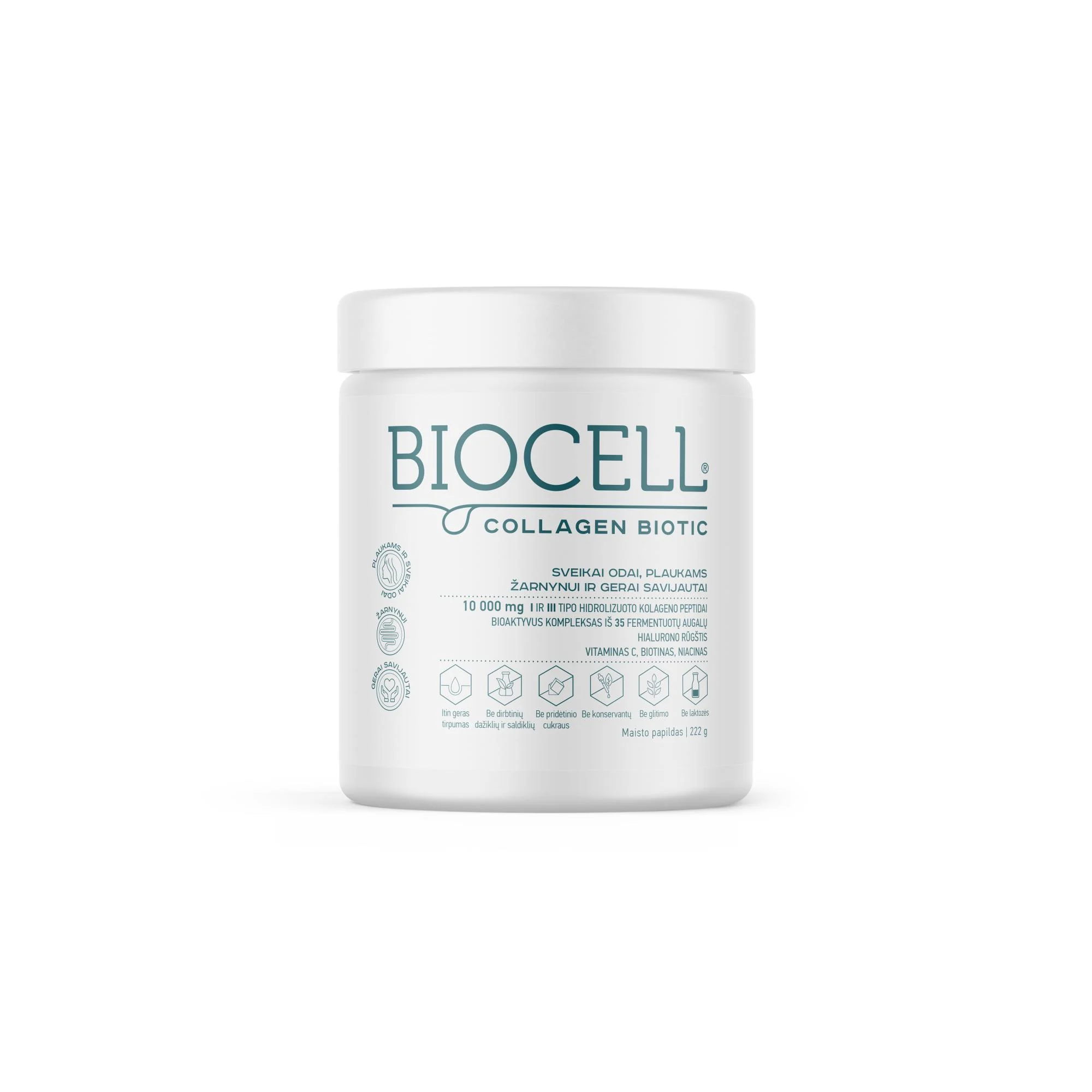 BIOCELL Collagen Biotic, milteliai, 222 g