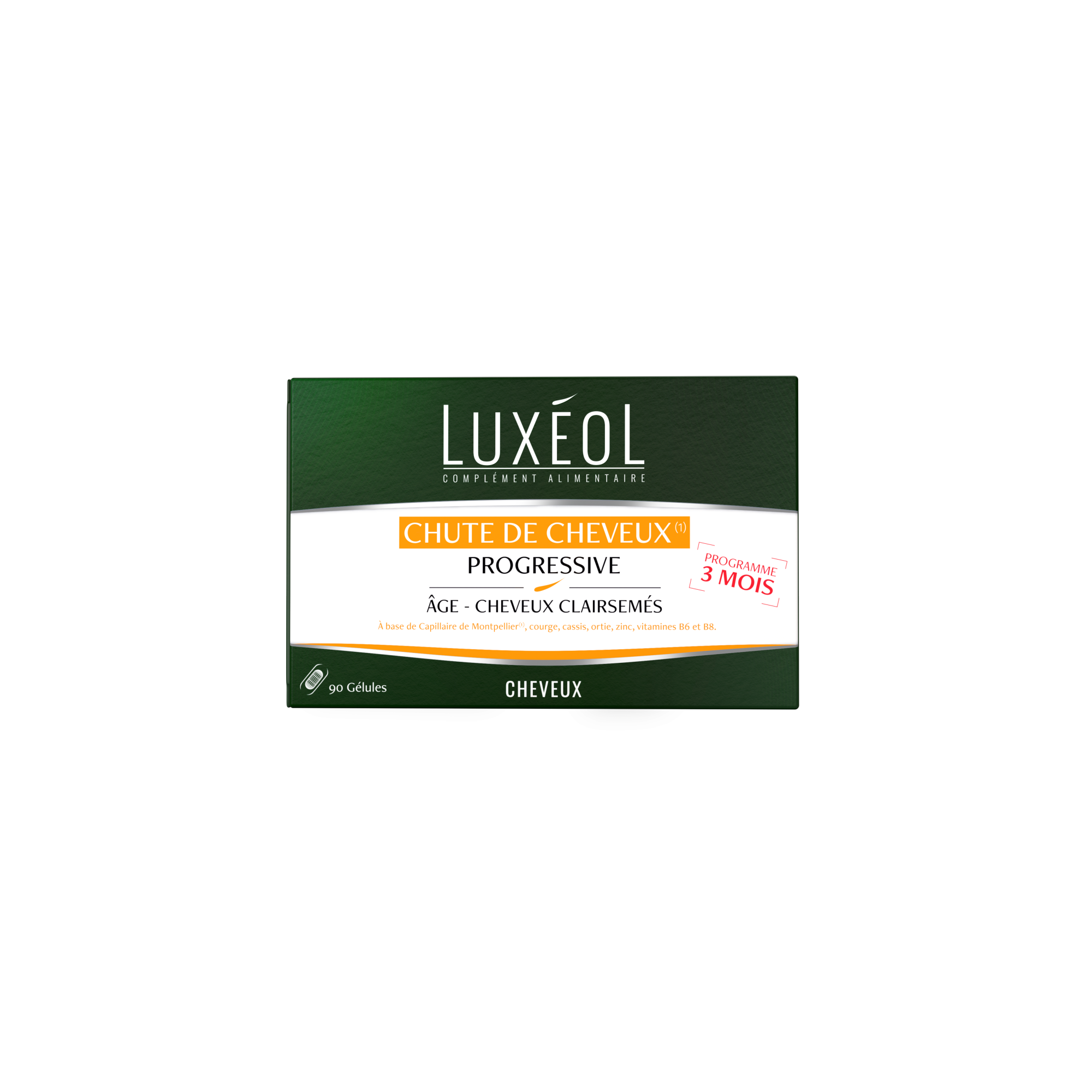 LUXEOL maisto papildai progresuojančiam plaukų slinkimui (3 mėnesių programa) N90