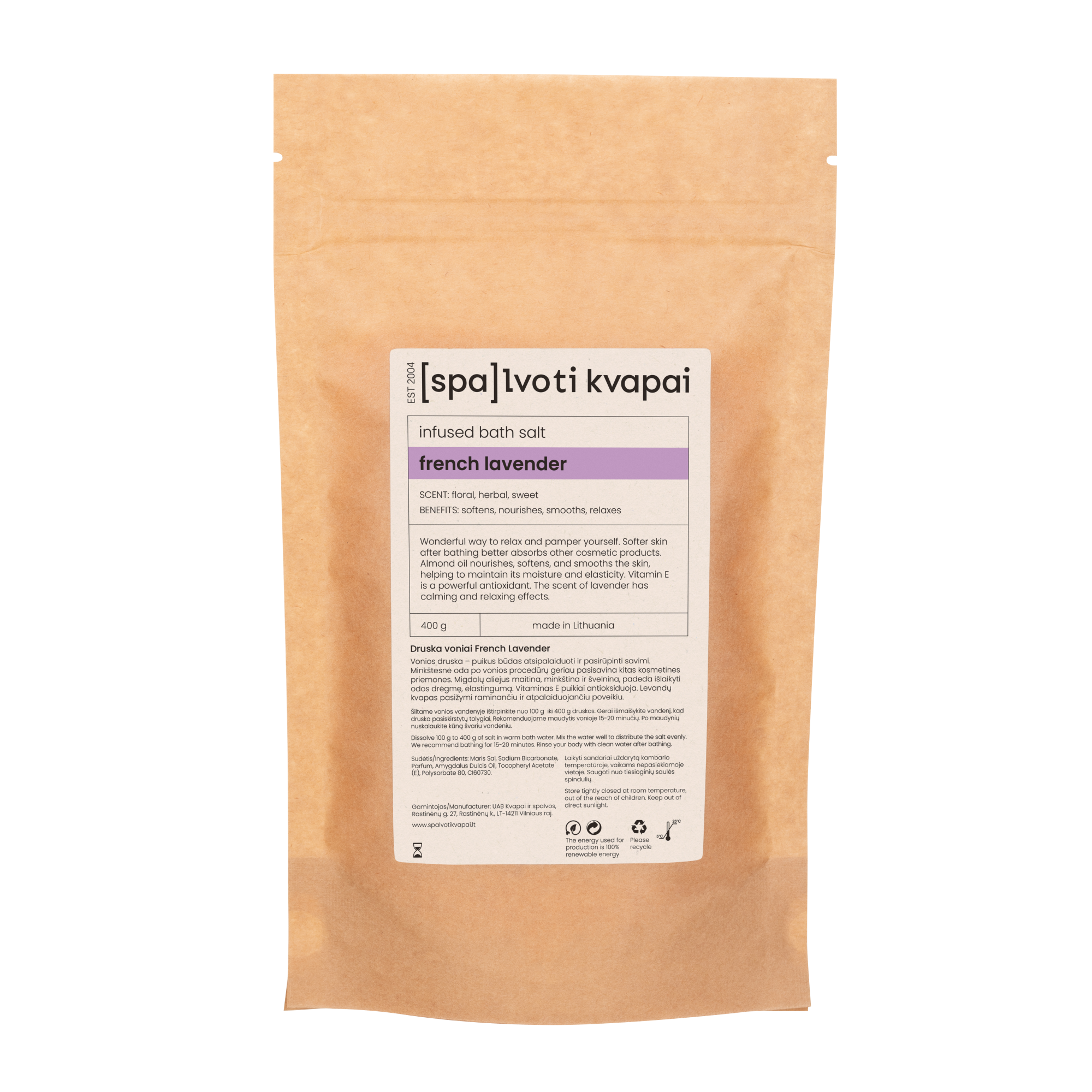 SPALVOTI KVAPAI Druska voniai French Lavender 400g